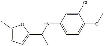 3-chloro-4-methoxy-N-[1-(5-methylfuran-2-yl)ethyl]aniline,,结构式