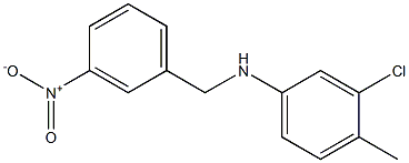 3-chloro-4-methyl-N-[(3-nitrophenyl)methyl]aniline Struktur