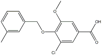 3-chloro-5-methoxy-4-[(3-methylphenyl)methoxy]benzoic acid Struktur