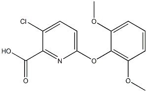 3-chloro-6-(2,6-dimethoxyphenoxy)pyridine-2-carboxylic acid Structure