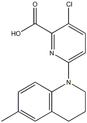 3-chloro-6-(6-methyl-1,2,3,4-tetrahydroquinolin-1-yl)pyridine-2-carboxylic acid,,结构式