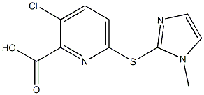 3-chloro-6-[(1-methyl-1H-imidazol-2-yl)sulfanyl]pyridine-2-carboxylic acid Structure
