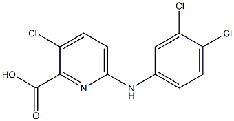 3-chloro-6-[(3,4-dichlorophenyl)amino]pyridine-2-carboxylic acid,,结构式