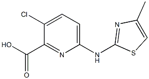 3-chloro-6-[(4-methyl-1,3-thiazol-2-yl)amino]pyridine-2-carboxylic acid Struktur