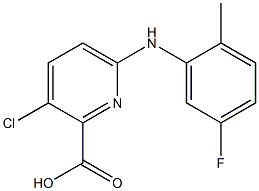 3-chloro-6-[(5-fluoro-2-methylphenyl)amino]pyridine-2-carboxylic acid 化学構造式