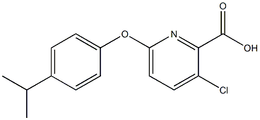 3-chloro-6-[4-(propan-2-yl)phenoxy]pyridine-2-carboxylic acid,,结构式
