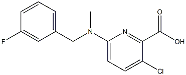 3-chloro-6-{[(3-fluorophenyl)methyl](methyl)amino}pyridine-2-carboxylic acid Struktur