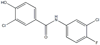 3-chloro-N-(3-chloro-4-fluorophenyl)-4-hydroxybenzamide,,结构式