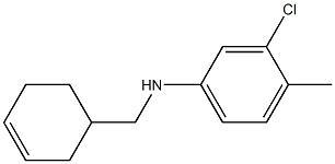 3-chloro-N-(cyclohex-3-en-1-ylmethyl)-4-methylaniline,,结构式