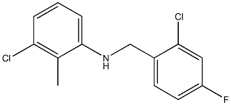 3-chloro-N-[(2-chloro-4-fluorophenyl)methyl]-2-methylaniline,,结构式