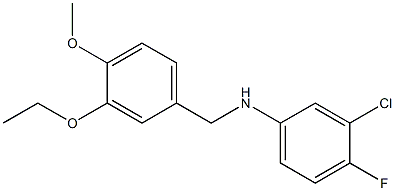 3-chloro-N-[(3-ethoxy-4-methoxyphenyl)methyl]-4-fluoroaniline Structure