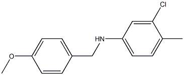 3-chloro-N-[(4-methoxyphenyl)methyl]-4-methylaniline,,结构式