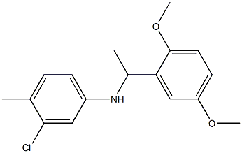 3-chloro-N-[1-(2,5-dimethoxyphenyl)ethyl]-4-methylaniline,,结构式