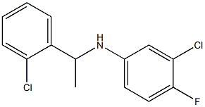 3-chloro-N-[1-(2-chlorophenyl)ethyl]-4-fluoroaniline 化学構造式
