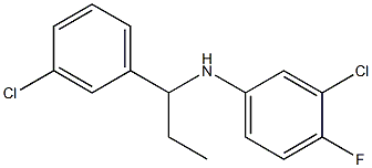 3-chloro-N-[1-(3-chlorophenyl)propyl]-4-fluoroaniline Struktur