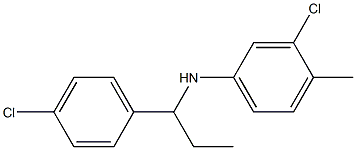 3-chloro-N-[1-(4-chlorophenyl)propyl]-4-methylaniline 结构式