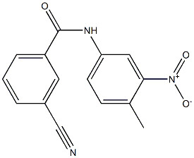 3-cyano-N-(4-methyl-3-nitrophenyl)benzamide 化学構造式