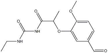 3-ethyl-1-[2-(5-formyl-2-methoxyphenoxy)propanoyl]urea Struktur