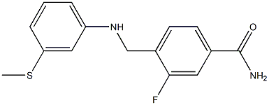 3-fluoro-4-({[3-(methylsulfanyl)phenyl]amino}methyl)benzamide Struktur