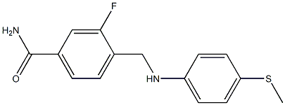 3-fluoro-4-({[4-(methylsulfanyl)phenyl]amino}methyl)benzamide Struktur