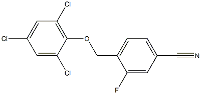 3-fluoro-4-(2,4,6-trichlorophenoxymethyl)benzonitrile Struktur