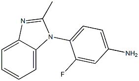 3-fluoro-4-(2-methyl-1H-1,3-benzodiazol-1-yl)aniline,,结构式