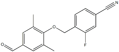 3-fluoro-4-(4-formyl-2,6-dimethylphenoxymethyl)benzonitrile Structure