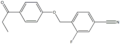 3-fluoro-4-(4-propanoylphenoxymethyl)benzonitrile Struktur