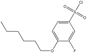 3-fluoro-4-(hexyloxy)benzene-1-sulfonyl chloride Struktur