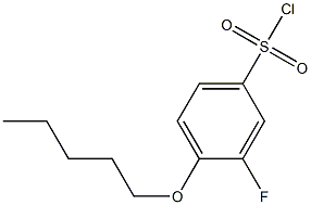 3-fluoro-4-(pentyloxy)benzene-1-sulfonyl chloride 化学構造式