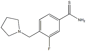 3-fluoro-4-(pyrrolidin-1-ylmethyl)benzenecarbothioamide Structure
