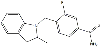 3-fluoro-4-[(2-methyl-2,3-dihydro-1H-indol-1-yl)methyl]benzene-1-carbothioamide Structure