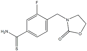 3-fluoro-4-[(2-oxo-1,3-oxazolidin-3-yl)methyl]benzene-1-carbothioamide Struktur