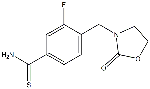 3-fluoro-4-[(2-oxo-1,3-oxazolidin-3-yl)methyl]benzene-1-carbothioamide,,结构式