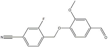 3-fluoro-4-[(4-formyl-2-methoxyphenoxy)methyl]benzonitrile,,结构式