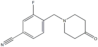 3-fluoro-4-[(4-oxopiperidin-1-yl)methyl]benzonitrile Struktur