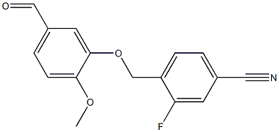 3-fluoro-4-[(5-formyl-2-methoxyphenoxy)methyl]benzonitrile Struktur