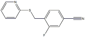 3-fluoro-4-[(pyridin-2-ylsulfanyl)methyl]benzonitrile|