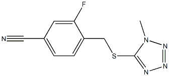 3-fluoro-4-{[(1-methyl-1H-1,2,3,4-tetrazol-5-yl)sulfanyl]methyl}benzonitrile Struktur