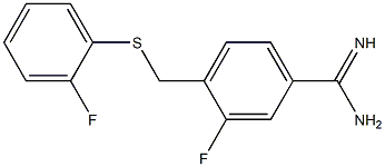 3-fluoro-4-{[(2-fluorophenyl)sulfanyl]methyl}benzene-1-carboximidamide|