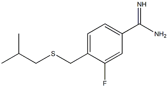 3-fluoro-4-{[(2-methylpropyl)sulfanyl]methyl}benzene-1-carboximidamide 化学構造式