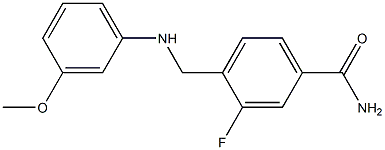 3-fluoro-4-{[(3-methoxyphenyl)amino]methyl}benzamide Struktur