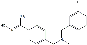 4-({[(3-fluorophenyl)methyl](methyl)amino}methyl)-N'-hydroxybenzene-1-carboximidamide 化学構造式