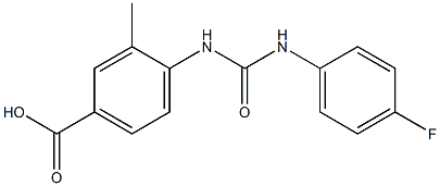 4-({[(4-fluorophenyl)amino]carbonyl}amino)-3-methylbenzoic acid 结构式