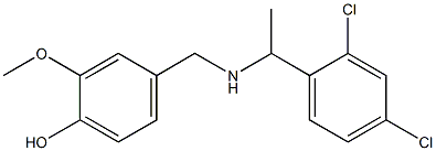 4-({[1-(2,4-dichlorophenyl)ethyl]amino}methyl)-2-methoxyphenol,,结构式