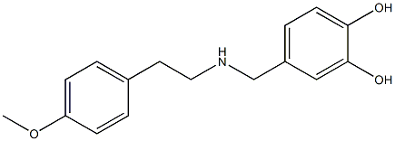 4-({[2-(4-methoxyphenyl)ethyl]amino}methyl)benzene-1,2-diol 化学構造式