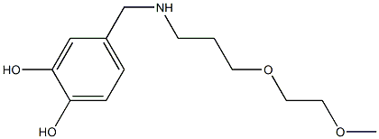 4-({[3-(2-methoxyethoxy)propyl]amino}methyl)benzene-1,2-diol 化学構造式