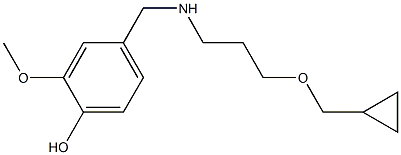 4-({[3-(cyclopropylmethoxy)propyl]amino}methyl)-2-methoxyphenol Struktur