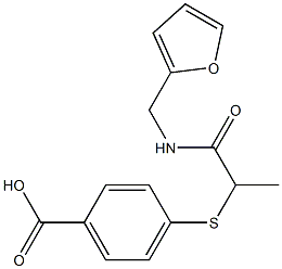 4-({1-[(furan-2-ylmethyl)carbamoyl]ethyl}sulfanyl)benzoic acid,,结构式