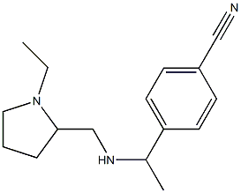 4-(1-{[(1-ethylpyrrolidin-2-yl)methyl]amino}ethyl)benzonitrile 结构式